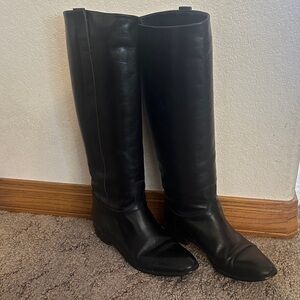 Pappagallo Black Leather Riding Boots...Size M (7.5-8)